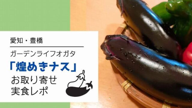 愛知・豊橋　ガーデンライフオガタ「煌めきナス」お取り寄せ実食レポ　アイキャッチ画像